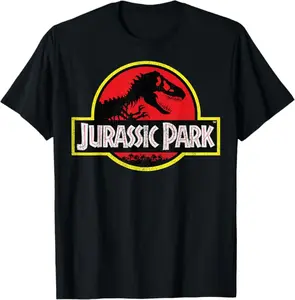 Jurassic Park Logo T-Shirt, Classic Dinosaur Movie Graphic Tee, Retro 90s Film Fan Shirt