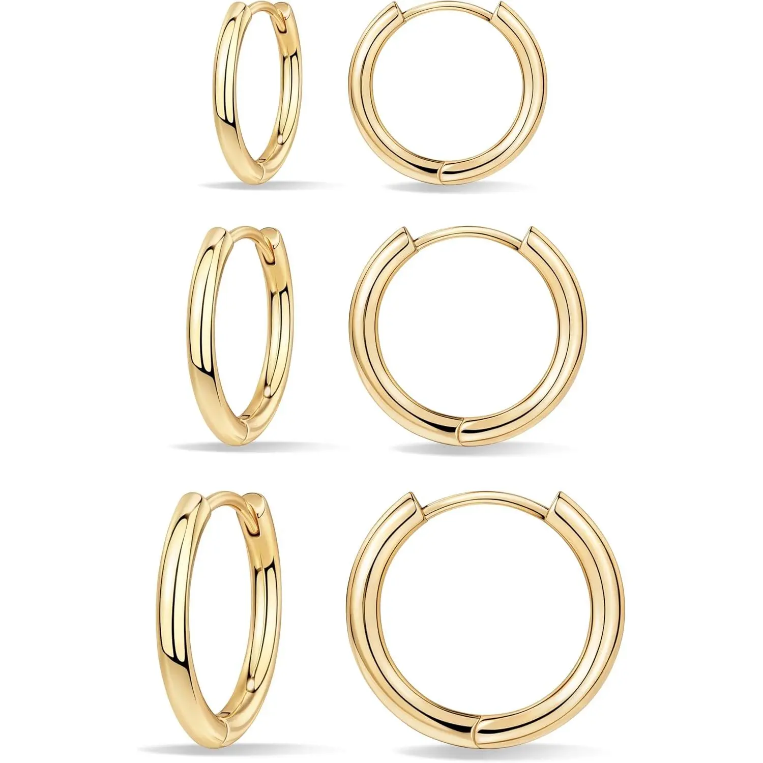 Gold-simple hoops 8 10 12