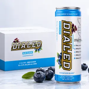 Dialed Moods Cognition Elixir Energy Drink – 200 mg Caffeine, Sugar-Free, Vegan & Gluten-Free, with L-Theanine & Taurine for Calm Focus