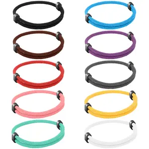 8PCS Braided Rope Cord Bracelet for Men Women, Nautical Beach Surf Bracelets Gifts Set for Sports, Handmade Woven String Bracelets with Adjustable Knot