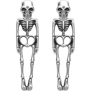 Halloween Earrings, Funny Skeleton Stud Dangle Skull Earrings,  Halloween Accessories for Women Skeleton