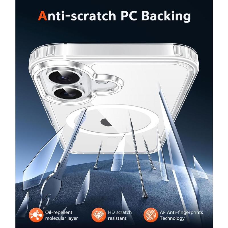 iPhone 17 Case Clear: Magnetic Transparent Phone Cases with Screen Protector Slim Anti Yellowing Military Grade Drop Protection Rugged Shockproof Protective Cell Phone Cover (A-Clear)/jubal phone case heather and dave 2 brooke and jubal phone cases 2 lora