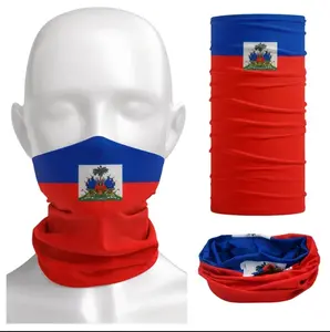 Haiti Flag Bandana Outdoor Headband Running Cycling Scarf Women Neck Gaiter Cover Breathable Fishing Face Mask for Men - Stay Stylish, Stay Protected
