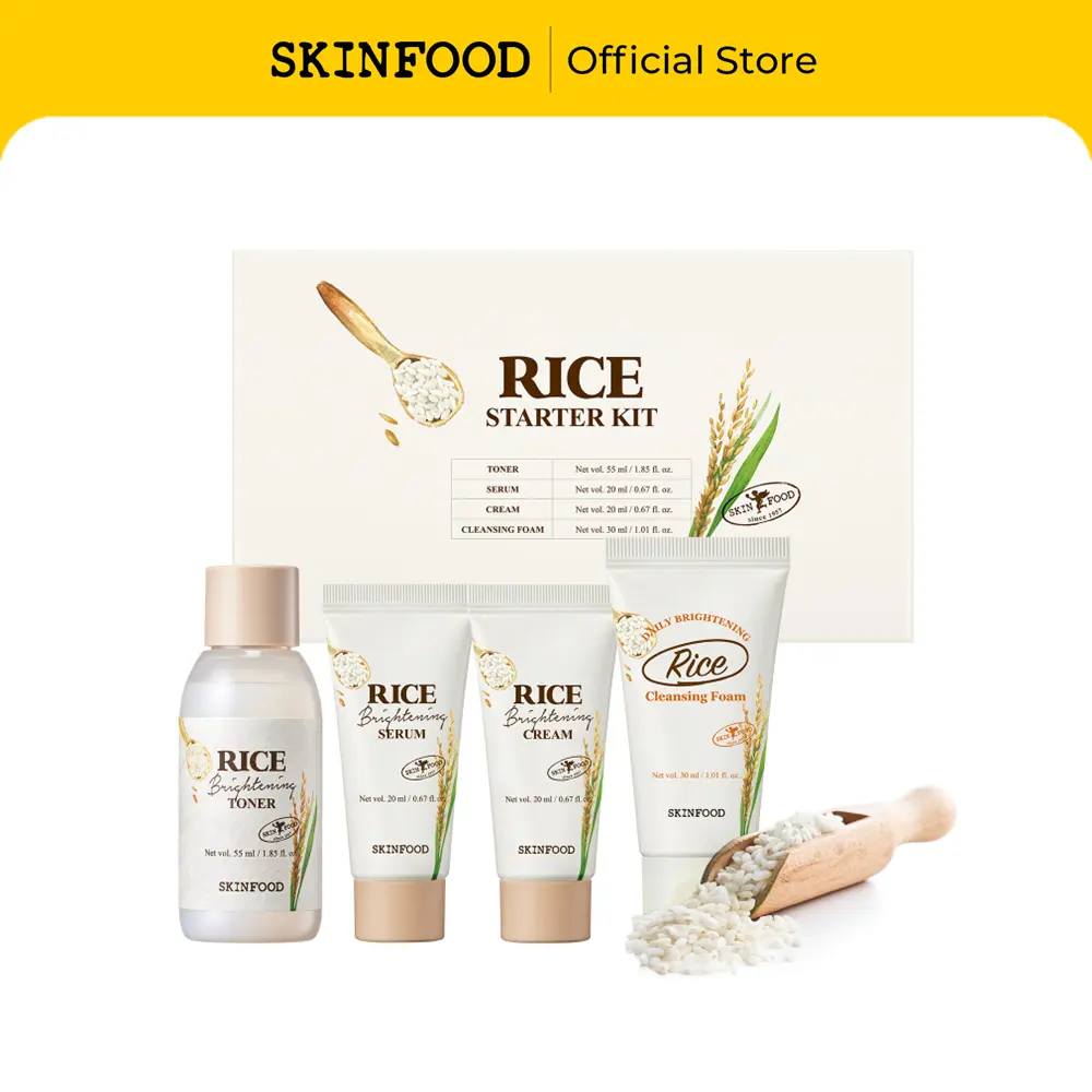 [SKINFOOD Official] Rice Starter Kit | mothersdaygift, Rice Toner, Rice ...
