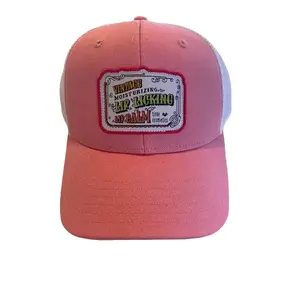 Pukka Casual Pink/White Snapback Cap - Original Lip Licking Logo Patch, Custom Flat Bill Dad Hat, Personalized Graphic Hat, Custom Dad Hat, Personalized Dad Hat