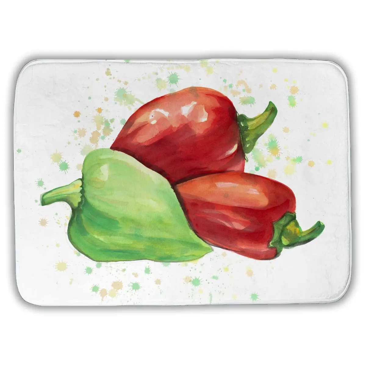 360 Stand Microfiber Foam Bath Mat - Bell Pepper Vegetable Print, 17x24 in Standard Size, Non-Slip Food Kitchen Gastronomy Mat, Vibrant Home Decor Accent, Ideal Gift, C1BM1724SBVGCC, Kitchen Mats, Rectangle