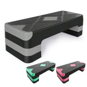 Aerobic Exercise Step Adjustable Stepper For Workout Platform Up, 26.5" Deck With 4" 6" 8" Height Risers, Women Home Gym Cardio Fitness Spring Arm Trainer Neoprene Waist Trimmer Belt Foldable Treadmill LCD Display Multifunctional U-Shaped Women's Double