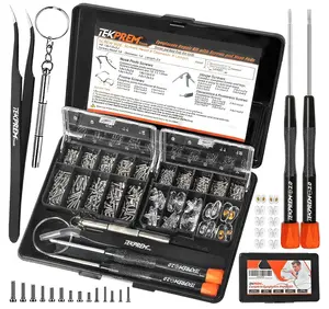 TEKPREM Magnetic Eyeglass Repair Tool Kit, Eye Glasses Repairing Screwdriver Set with Compatible Eyeglass Screws,Silicone Nose Pads,Tweezer,Small Screwdriver for Eyeglasses,Sunglasses and Nose Pads