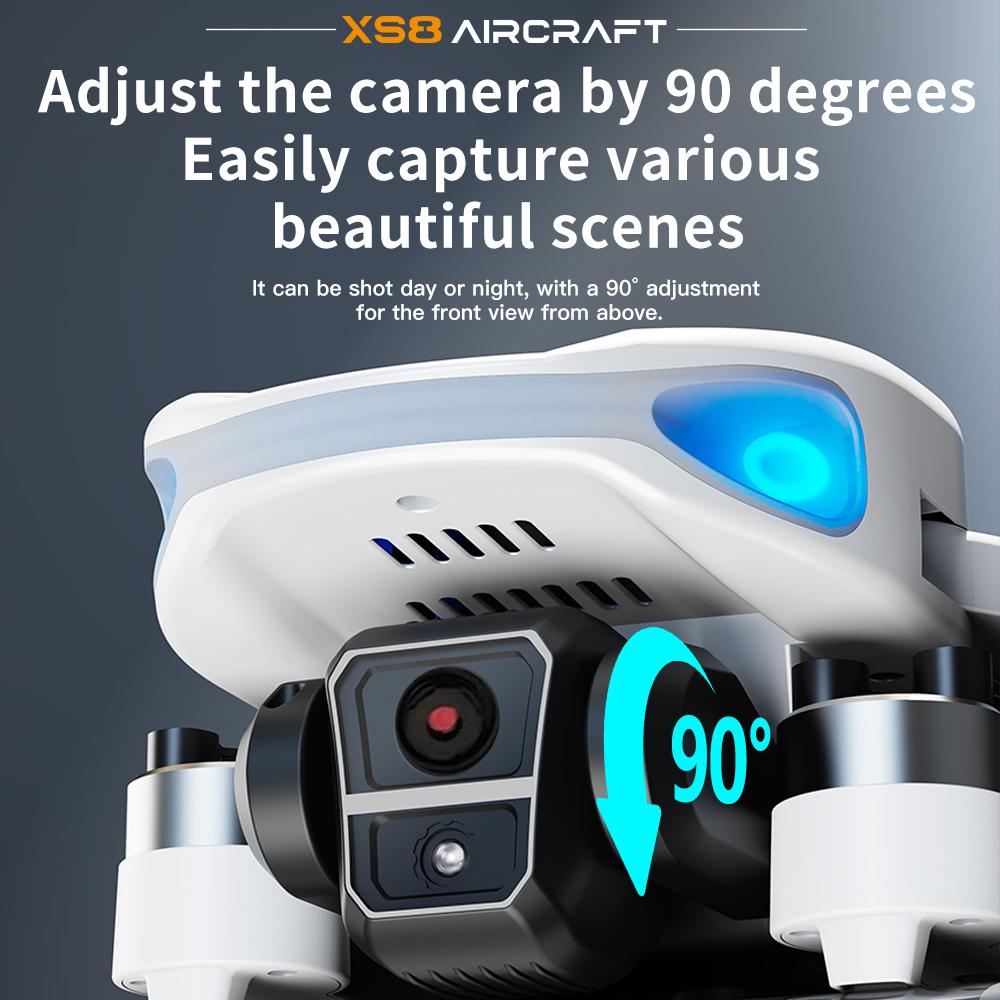 Drone with 8K  Dual Camera, 2000m / 6562ft Long Range for Beginners, Large Remote Screen & Body LCD Display, Brushless Motors, Optical Flow Stable Quadcopter, 2 Batteries