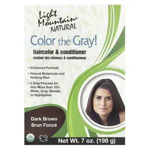 Light Mountain Color the Gray!, Natural Hair Color & Conditioner, Dark Brown, 7 oz (198 g)