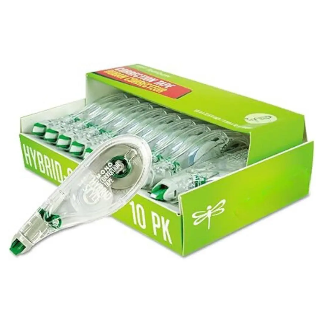 68721 MONO Hybrid Correction Tape, 10-Pack. Easy To Use Applicator for Instant Corrections