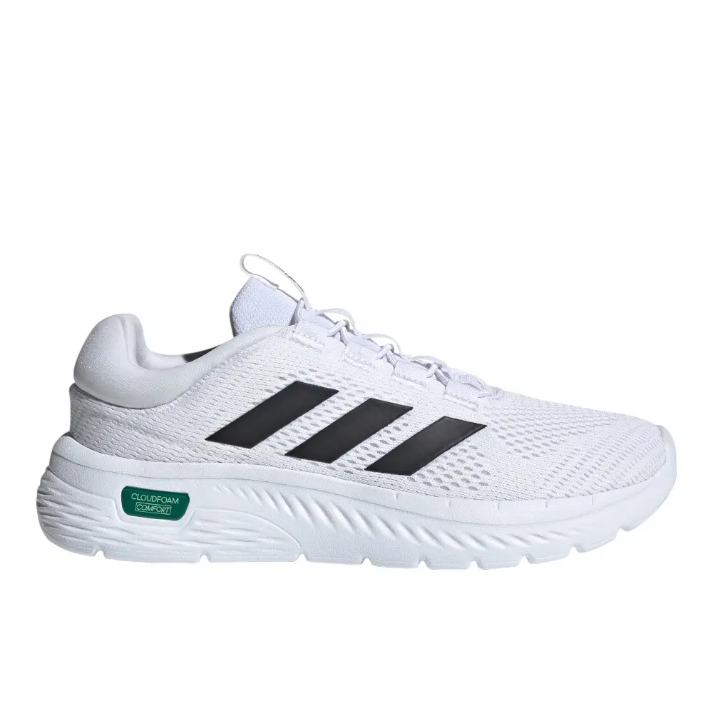 adidas Mens Cloudfoam Comfy Elastic Laces Sneakers Shoes Casual - White adidas Mens Cloudfoam Comfy Elastic Laces Sneakers Shoes Casual - White