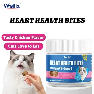 Just Try Q10 & Taurine for Cats – Heart Health Supplement with Chicken Flavor, Supports Feline Heart Function, 300 Count Bites