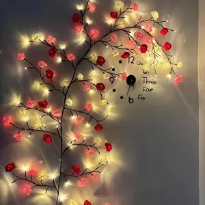 144 LED rose tree-shaped lights, 1 string of USB-powered LED light strips, suitable for decorative lights for family parties, Valentine's Day, wedding festivals, party decorations, LED ambient lights, Led Mood Light, LED Lighting