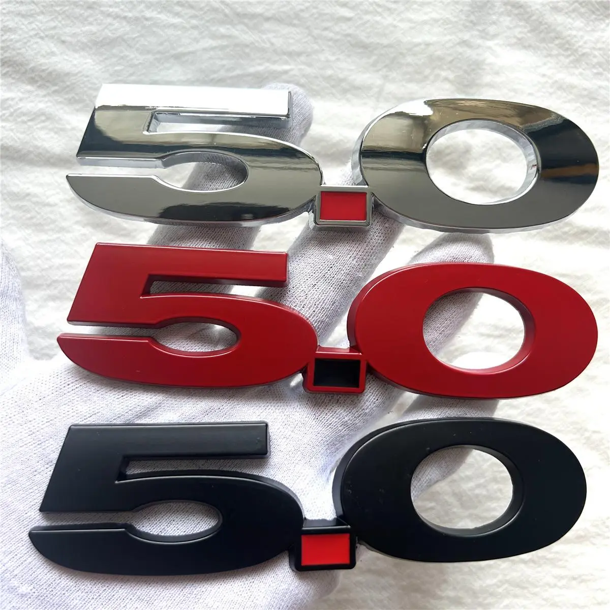 3D Metal 5.0 Logo Sticker Emblem Badge Decal Car Body Side Fender Decoration Trim For Ford Mustang 15-17
