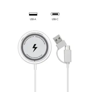2Pack for Apple Mag-Safe Charger , Magnetic Wireless Charger for iPhone 17/17 Pro/17 Pro Max/Air/16 15 14 13 12 Pro Max Plus mini, Charging Pad for Airpods Pro 3 2,Strong Magnet, Silver