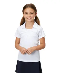 Girl's Uniform V-Neck Collar Blouse White 5-18 GSU03