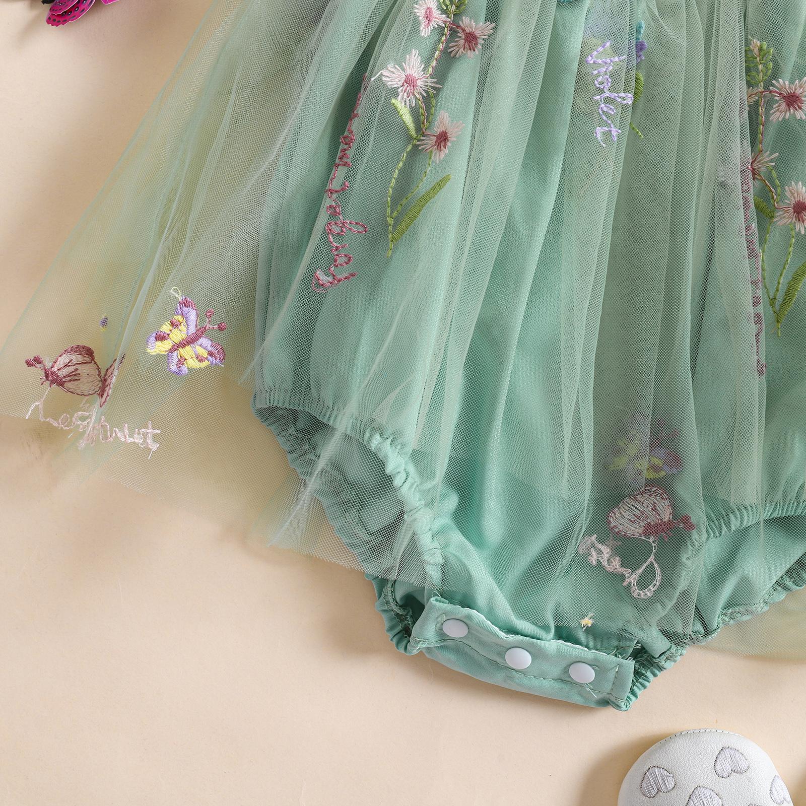 Baby Girls Tulle Tutu Dress Party Holiday Princess Dresses Infant Toddler Embroidery Flower Fairy Romper Dress Baby Girls Tulle Tutu Dress Party Holiday Princess Dresses Infant Toddler Embroidery Flower Fairy Romper Dress