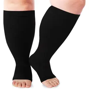 Plus Size Compression Socks for Women & Men 15-20 mmhg   Wide Calf Compression Support Knee High Socks
