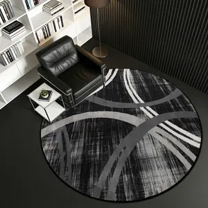 Geometric Pattern Carpet, Round Soft Non-Slip Rug, Modern Simple Design, Easy Clean, Suitable for Living Room Bedroom Bathroom Kitchen Corridor Home Decor