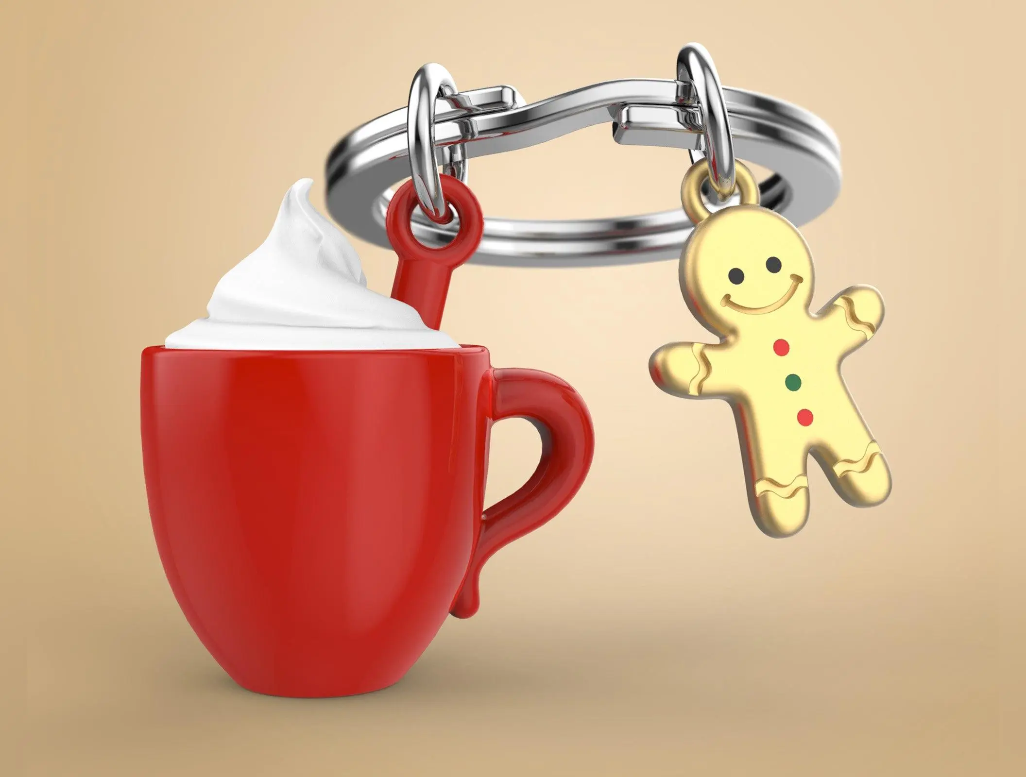 Metalmorphose 3D HOT CHOCOLATE & GINGER BREAD KEYRING