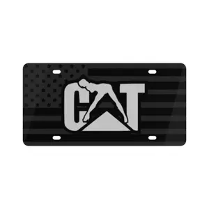 [SALE 50%] C 4 T Worker License Plate Pinup Girl Flag Style Yellow Black Collection Aluminu