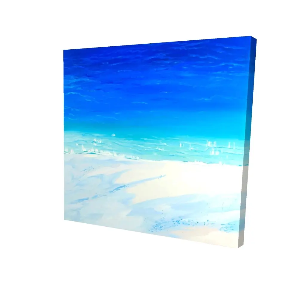360 Stand Blue Sea Canvas Wall Print - 24x24 in. Satellite Map Ocean View Nature Photo, Home Decoration, Bathroom Decor, Ideal Gift, Bathroom Wall Art, Home Styling, Coastal Decor
