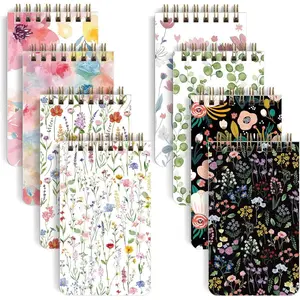 Small Notebooks, 3x5 Pocket Notepads with Aesthetic Covers, Mini Spiral Notebook with Lined Pages for Work Nursing School Essentials, Set Of 8