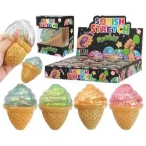Squishy Ice Cream Cone Toy, Soft Stress Relief Fidget Toy for Kids