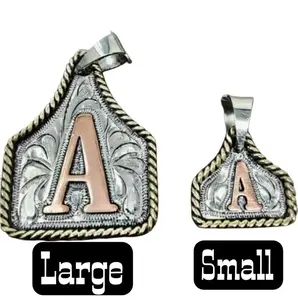 Handmade Cow Tag Necklace & Keychain with Copper Initial.Custom Made.Texas-Based.Fashion Jewelry Accessories