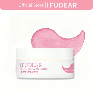 [IFUDEAR Official] Pink Collagen Peptide Brightening Hydrogel Eye Patches 60Ct | Depuff Under-Eye Bags & Dark Circles in 10 Mins | Firming Fine Lines, Wrinkles | Anti Aging Under Eye Treatment with Peptide, Collagen, Niacinamide, Caffeine |Korean Skincare