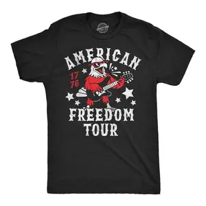 Mens Funny T Shirts American Freedom Tour Sarcastic Fourth Of July Graphic Novelty Tee for Men Mens Funny T Shirts Cool Vintage Fashion T-Shirt Gift Classic Menswear Patriotic Apparel for Men Funny Sarcastic Black -