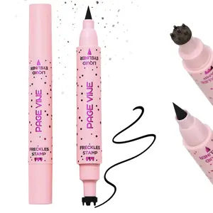 PAGE VINE Dual Use Waterproof Freckle Stamp & Eyeliner Pen for Waterproof Smudgeproof Realistic Long Lasting Freckles and Eyeliner Perfect for Daily Makeup and Cosplay Best Gifts for Christmas Girls and Women