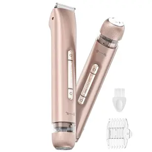 2026 New Women's 2-In-1 Waterproof Electric Shaver & Bikini Trimmer, Dual-Head Hair Removal Razor for Bikini, Underarm, Leg, Arm & Facial Hair, Wet Dry Use, USB Rechargeable (Champagne)