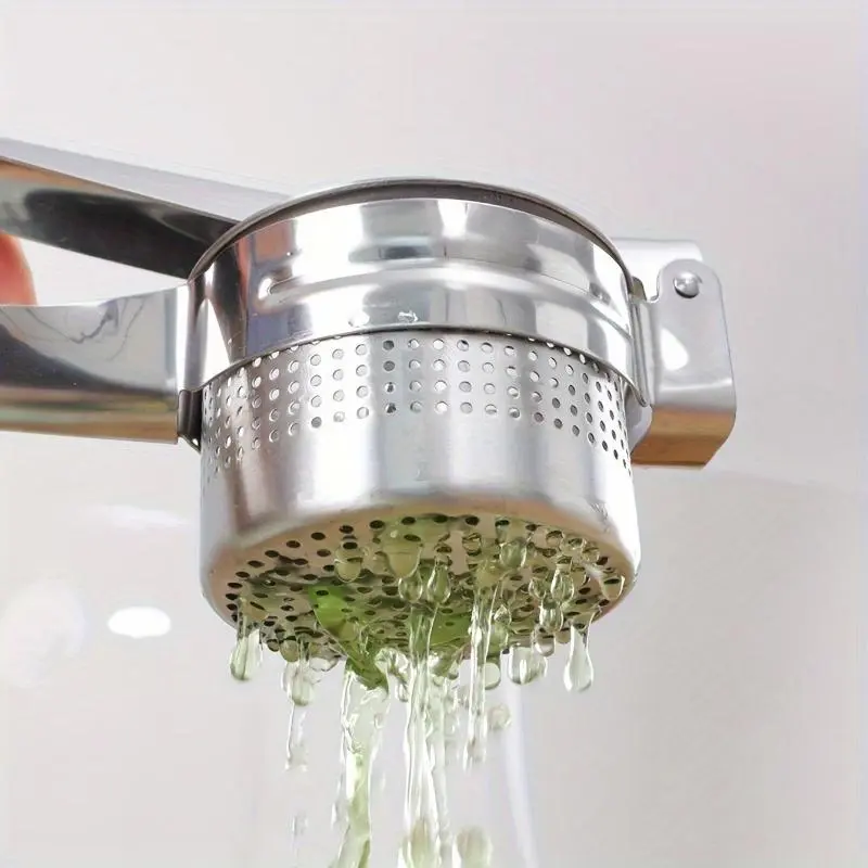1pc, Potato Ricer, Stainless Steel Potato Masher, Food Ricer, Fruit Press, Vegetables Press, Potato Press, Potato Crusher, Manual Potato Ricer, Vegetable Crusher, Kitchen Tool