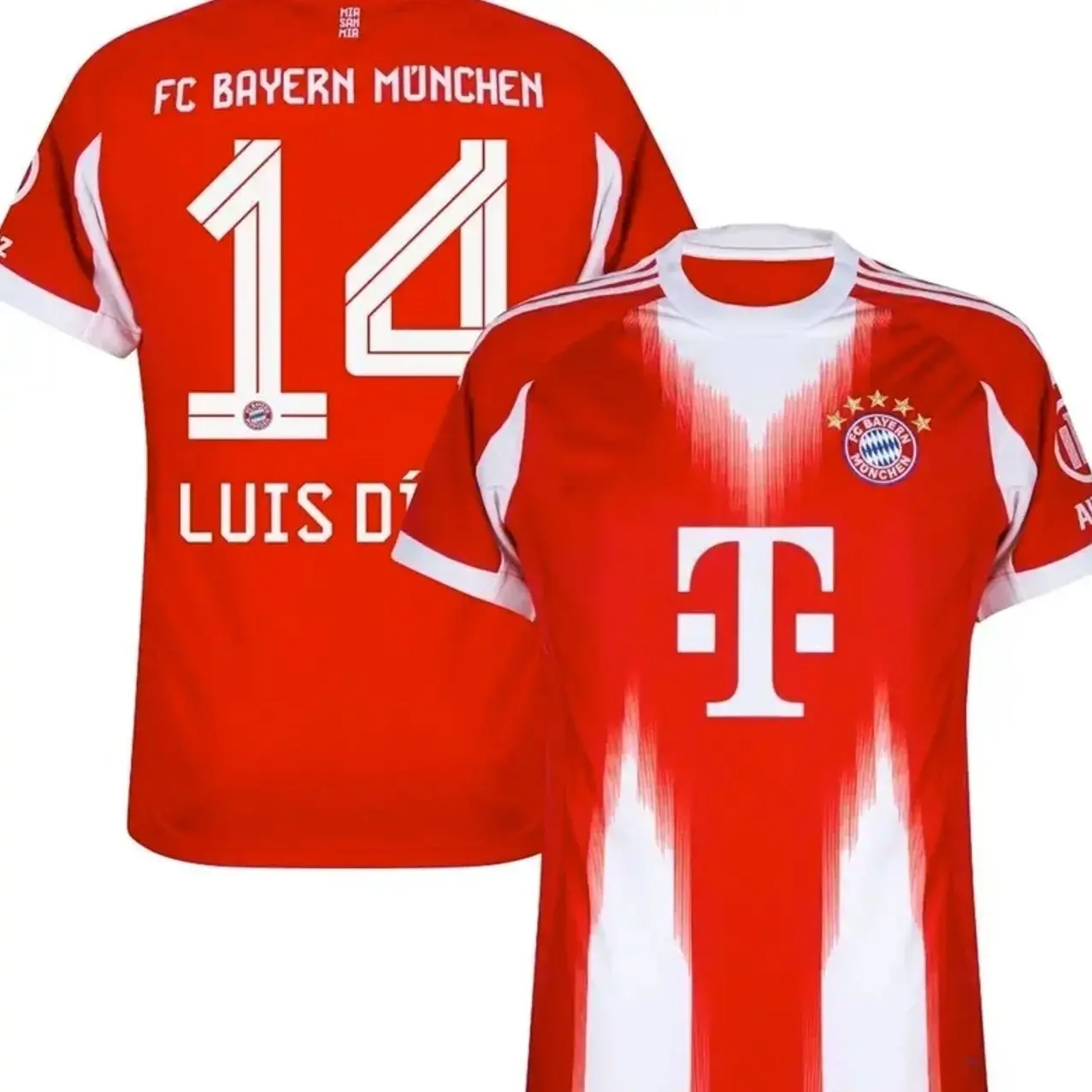 Bayern Munich #14 Luis Home/Away Jersey 2025/26 – Unisex Red Bundesliga Replica Soccer Shirt, Football Fan Match Day Top O3