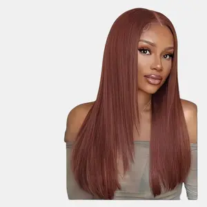 Idoli Reddish Brown Lace Front Wigs   13x4 HD Transparent  Lace Front Wigs with Baby  Cooper Red Glueless Wigs Pre Plucked