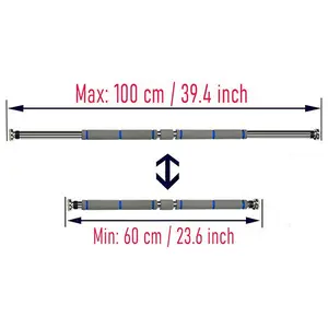 Haoying Pull Up Bar for Doorway No Screw - 24 to 39 Inches Adjustable Width Chin up/Dip Bar with Screw-in Heavy-Duty Door-Mounts(60cm Grey)