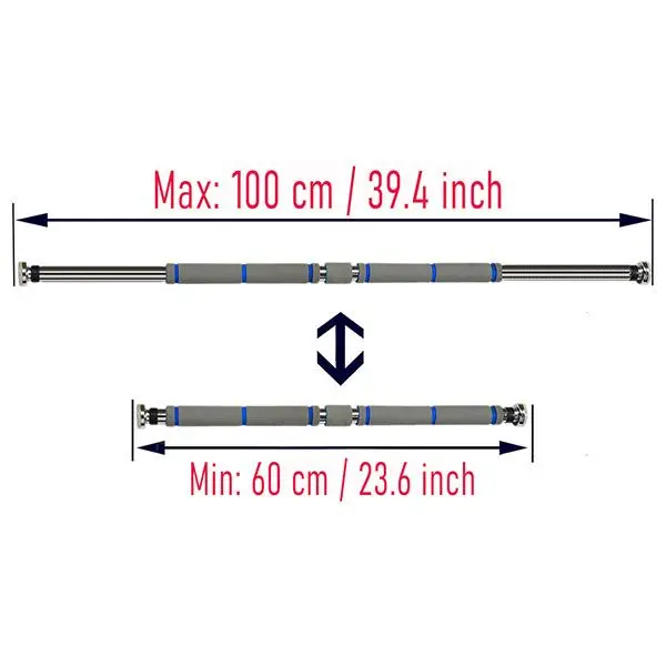 Haoying Pull Up Bar for Doorway, Adjustable Chin Up Bar (24-39") with No-Screw & Heavy-Duty Screw-In Mounts, Anti-Skid Pads and Foam Grips for Home Gym, No Screws, Adjustable Length, Push Up Bars