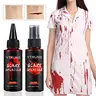 Ytruns 2-Piece Washable Halloween Makeup Kit - 1.76oz Dark Fake Blood Spray, Dripping Fake Blood, Realistic Face Paint, Vampire Costumes, Scary Party Effects, Spray-On Depth Cosmetic Effects That Adds Depth