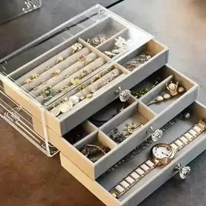 Jewelry Storage Box, 1 Count Multi Layer Jewelry Organizer, Divided Compartments Jewelry Display Box, Jewelry Boxes, Home Organizer for Earrings, Rings, Bracelets and Necklaces, Jewelry Cabinet