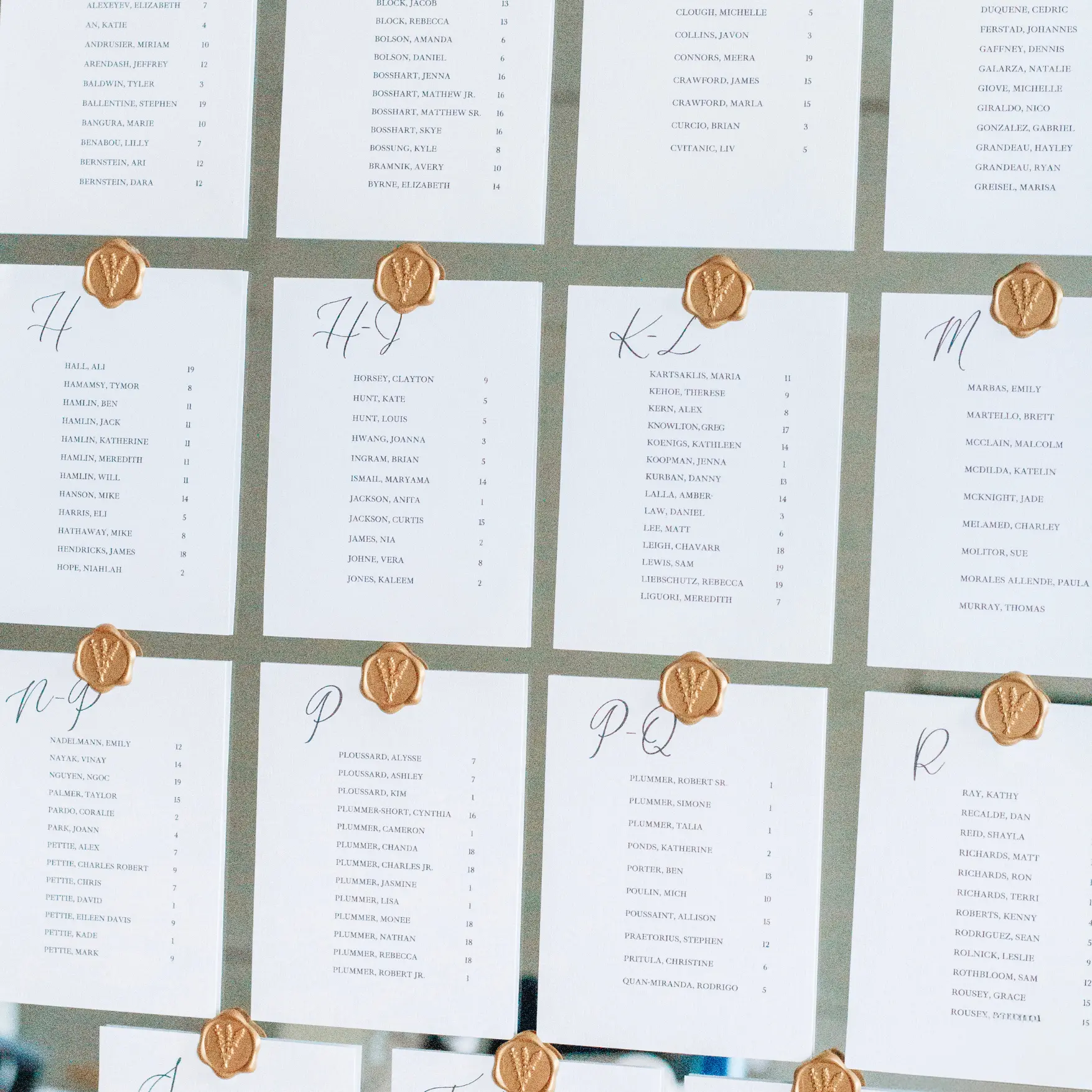 Seating Chart Assignments Cards For Wedding