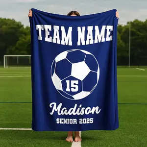 Personalized Soccer Blankets: Custom Team Name Senior Gift, senior gift ideas for sports, Cozy gift for team, Girls Soccer Merch