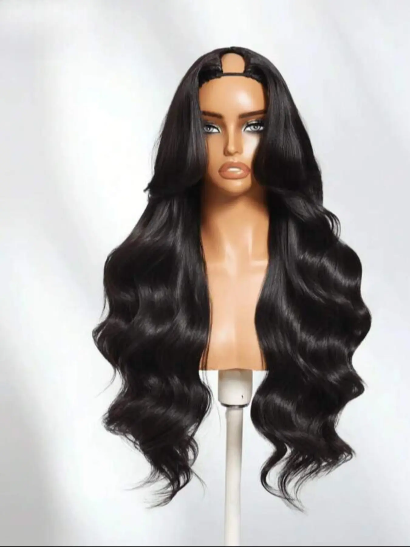 V Part Wig Human Hair Body Wave 180% Density Glueless Remy Half Wig No Leave V Part Wig Human Hair Body Wave No Leave Out No Glue  main image 3