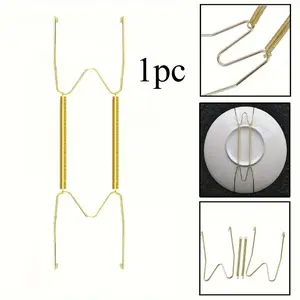 2pcs W-shaped invisible spring hook plate for home decoration entrance decoration plate wall bracket, invisible spring hook, art plate decoration wall spring hook, plate on wall hook, art plate ceramic plate decoration bracket for fixing decoration wall