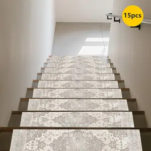 Non-Slip Stair Carpet, Step Protection Carpet, Decorative Bordered Stair Mat, Boho Runner Rug, Vintage Runner Rug, Home Decorative Rugs for Home Decoration & Bedroom Accessories - Suitable for Indoor, Outdoor Stairs & Multiple Scenarios