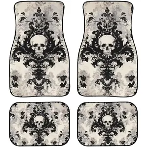 Gothic Skull Premium Floor Mats for Car SUV Sedan Durable Car Floor Protectors,Easy to Install All Weather Protector,Ultimate Interior Protection with Pattern Car Accessories, Truck Floor Mats