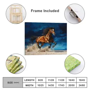 Galloping Brown Horse Posters Wall Art Prints Wildlife Animals Theme Blue Night Star Canvas Posters Home Wall Art Family Bedroom Office Decor Aesthetic Festival Gift
