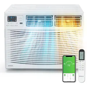 ROVSUN 12000/18000/23200 BTU Window Air Conditioner with Heat, Window AC Unit & Heater Combo with APP & Voice Smart Control, Timer Function & Easy Installation Kit, Work with Alexa/Google Assistant, 208/230V