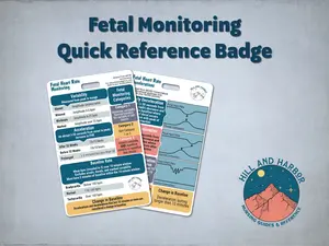 Hill and Harbor Fetal Monitoring Quick Reference Badge Buddy - Compact Portable Design for Healthcare Professionals & Students - Essential for Accurate Data Interpretation & Reliable Patient Care